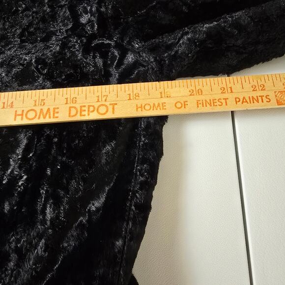 New Frontier Black Crushed Velvet Blazer Vtg Mob Wife Whimishgoth Witchy   8 - Picture 6 of 10